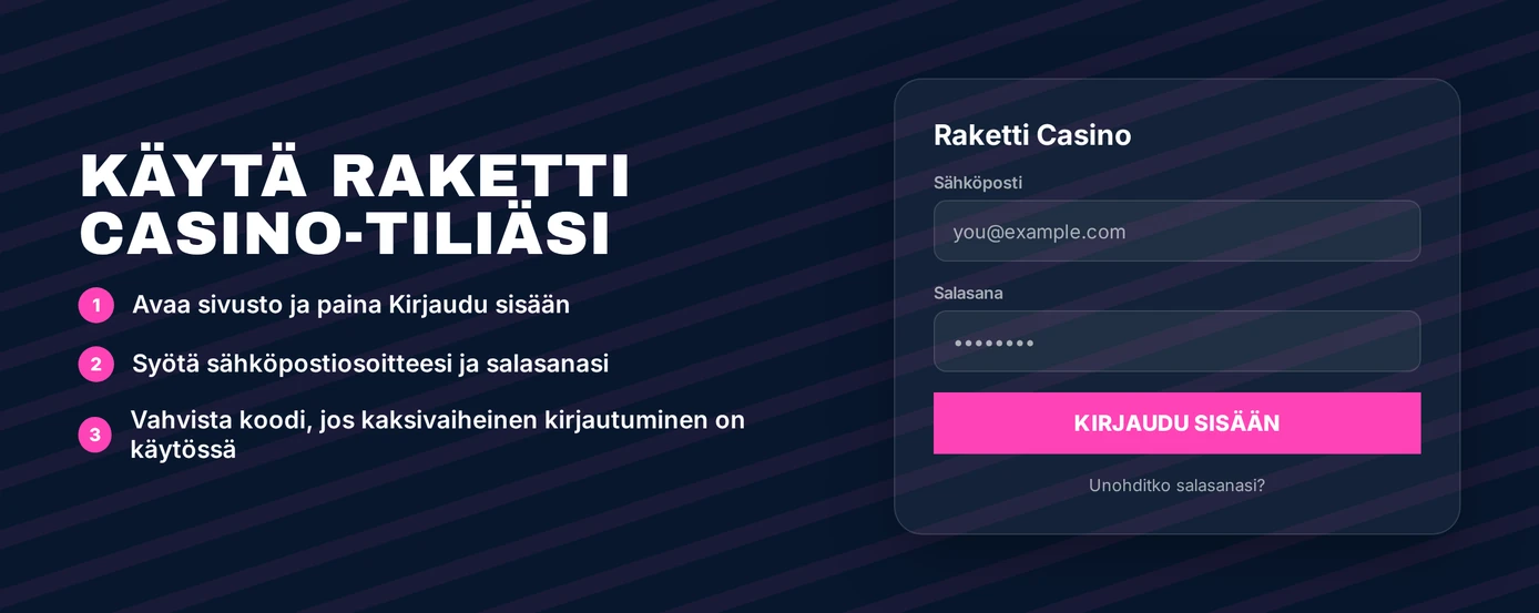 Kirjaudu kasinotilillesi sisään.