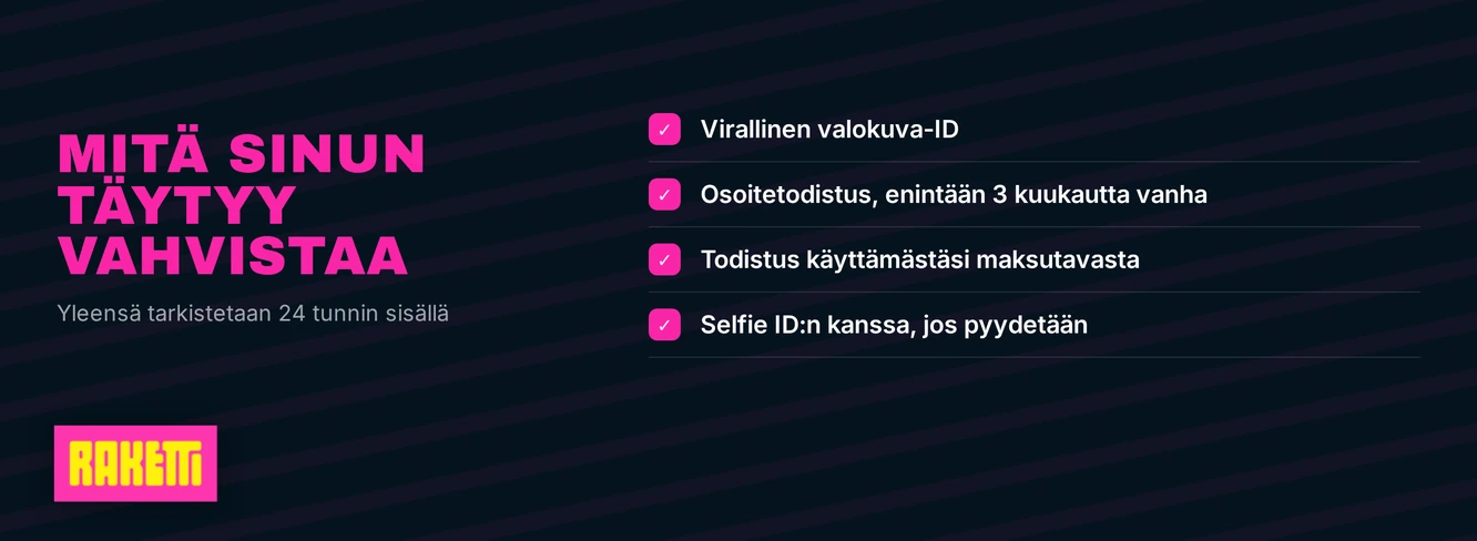 Neljä vahvistusasiakirjaa toimita.