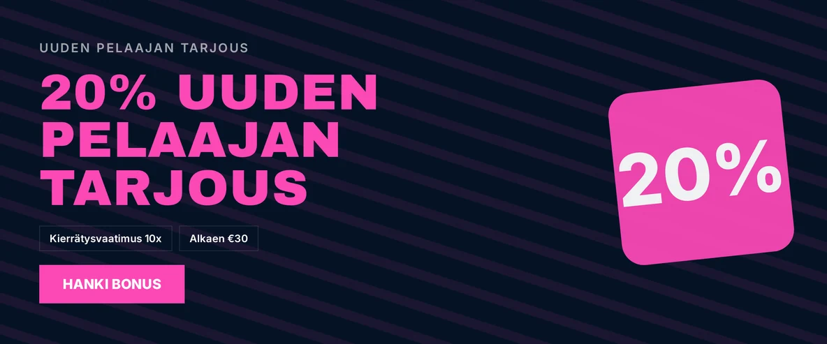 Uuden pelaajan bonus lunastettavissa.