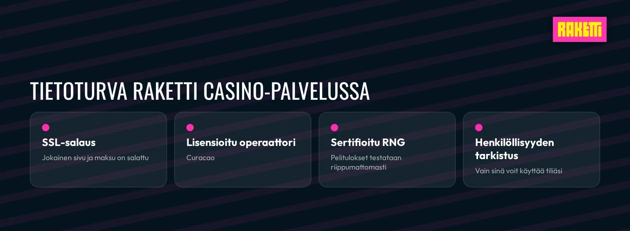 Varmista kasinon tietoturvaominaisuudet.